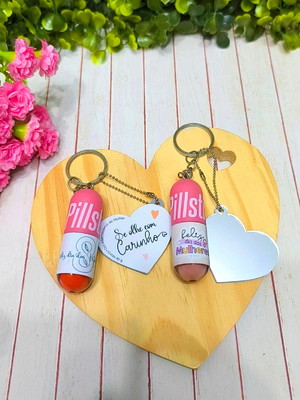 Mini gloss e chaveirinho espelhinho- dia da mulher