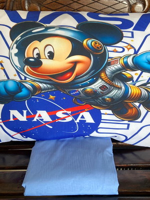 Lençol solteiro com elástico + fronha estampada mickey