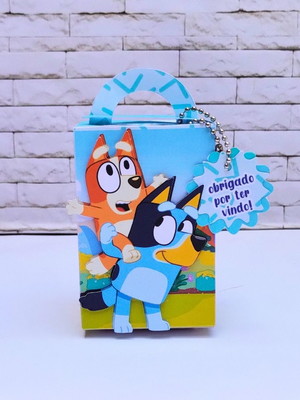 Caixa alta com tag 3d bluey