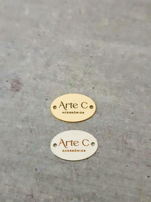 Etiqueta de metal personalizada à laser 1,5 x 1,0cm