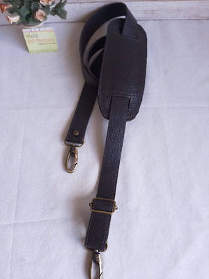 Alça transversal couro leg duplo 125x2,50cm protetor ombro