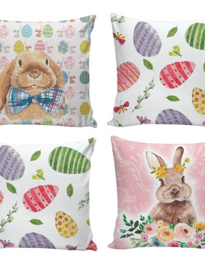 4 capas de almofadas decorativa lindas estampas páscoa