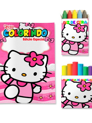 Kit colorir com massinha hello kitty