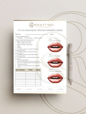 Arte ficha anamnese preenchimento labial 3