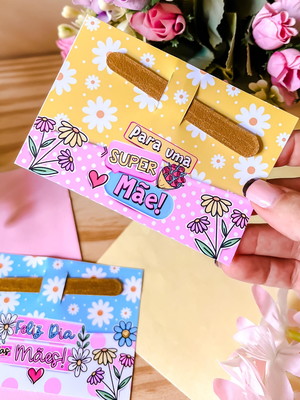 Brindes dia das mães - 70 card com mini lixa