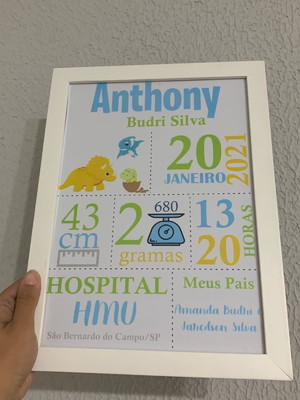 Quadro maternidade personalizado/ nascimento do bebê