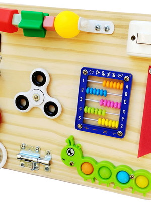 Painel sensorial placa de atividades infantil busy board