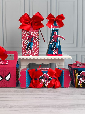Kit festa 50 caixas homem aranha