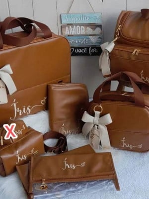 Kit bolsas maternidade luxo 08 peças personalizadas