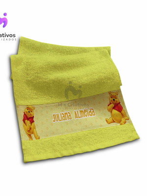Toalhas lavabinho personalizadas ursinho pooh 5 uni