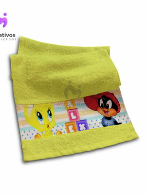 Toalhas lavabinho personalizadas looney tunes 5 uni