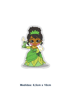 Patch bordado termocolante princesa tiana