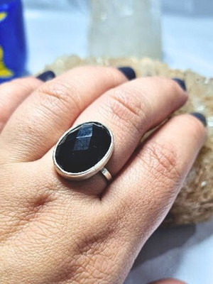Anel de obsidiana negra em prata 950 ? proteção e força inte