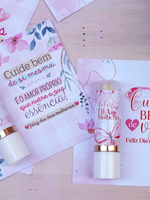 Manteiga de cacau personalizada dia da mulher