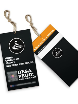 Tag 8,8x5 cm personalizada 100 unidades 250g frente e verso