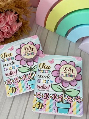 50 card com creme hidratante no potinho - dia das mulheres