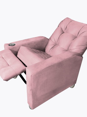 Poltrona amamentação reclinavel quarto sala londres rosa
