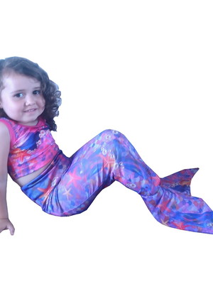 Fantasia sereia ariel com tiara infantil