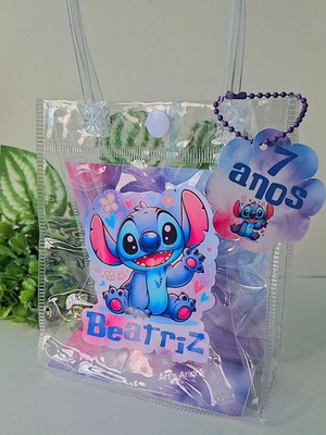 Sacola pvc transparente do stitch