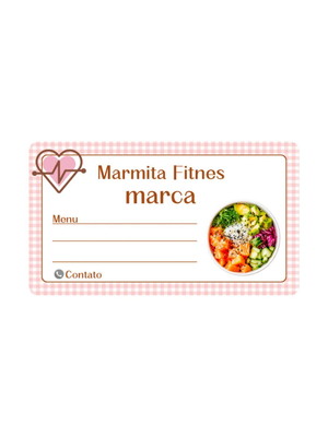 100 etiquetas adesivas para marmita fit personalizadas 7x4cm