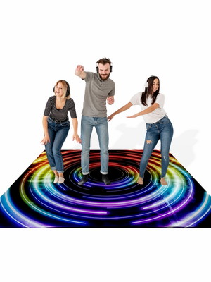 Tapete em lona para festa balada círculos coloridos 4m x 4m