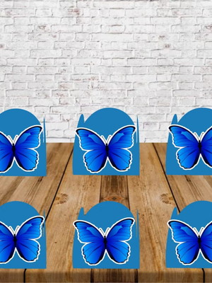 50 forminhas para doces borboletas azul