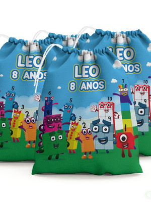 Sacolinha saquinho aniversário lembrancinha numberblocks