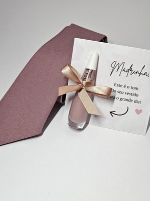 Kit padrinhos rose (gravata + esmalte)