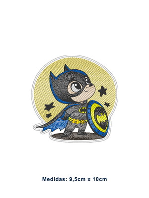 Patch bordado termocolante heroi morcego cute