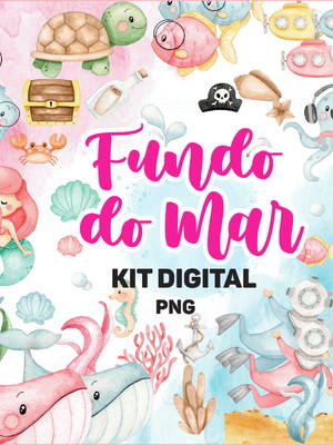 Kit digital fundo do mar aquarela