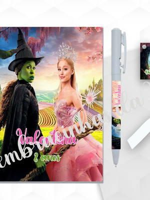 Bloquinho grande com caneta wicked personalizada