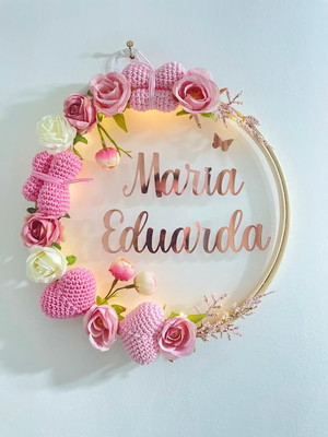 Enfeite porta maternidade com luz de led