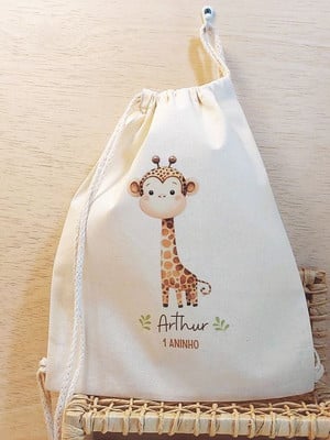 15+ saco mochila pequena 25x30cm girafa fofa