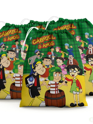 Sacolinha saquinho lembrancinha aniversário chaves