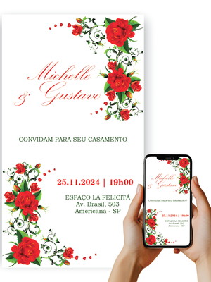 Convite digital casamento noivado wedding personalizado