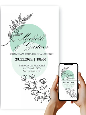 Convite digital casamento noivado wedding personalizado