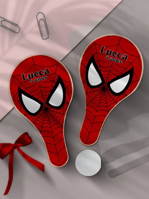Raquete ping pong - homem aranha personalizada