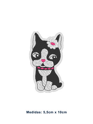 Patch bordado termocolante cachorrinha sentada - modelo1