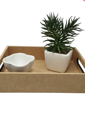 Bandeja organizadora decorativa pegador mdf cru 6mm 25x20x5