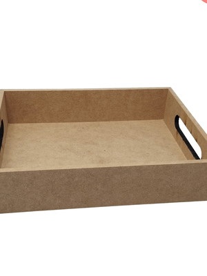 Bandeja decorativa mdf 6mm pegador 25x20x5 artesanato arte
