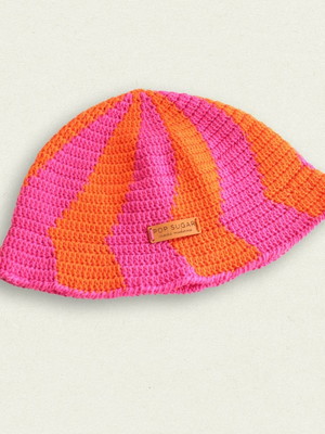 Chapéu bucket hat espiral solar em crochê