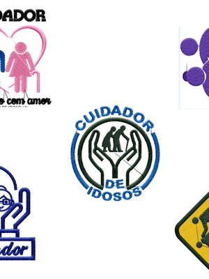 Matriz de bordado cuidador de idosos