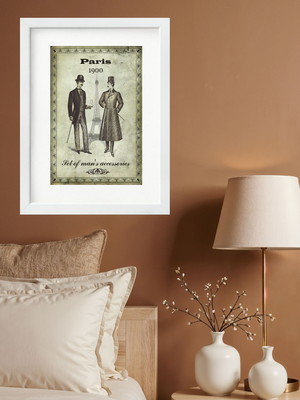 Quadro vintage moda masculina cavalheiros- 60x48 cm