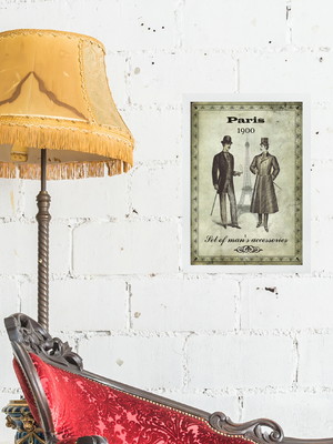 Quadro vintage moda masculina cavalheiros