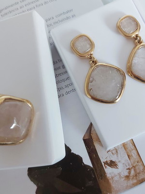 Conjunto pedra natural rutilo