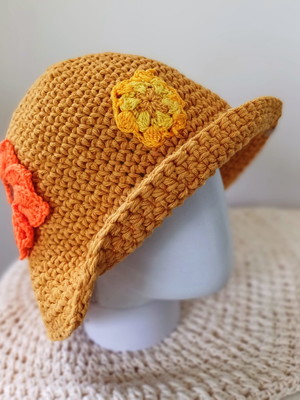Bucket hat chapeu de crochê flores
