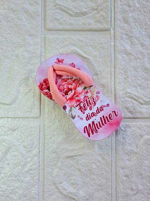 Tag chinelo lembrancinha personalizada dia da mulher