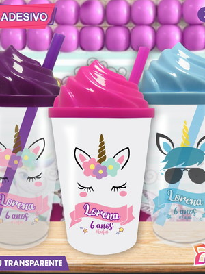 Copo chantilly personalizado unicórnio mod. 3 - 300 ml