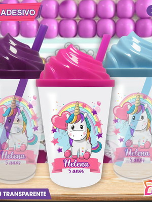 Copo chantilly personalizado unicórnio mod. 5 - 300 ml