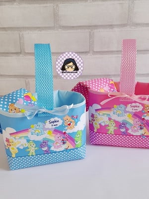 Kit 15 lembrancinhas mini cestinhas ursinhos carinhosos